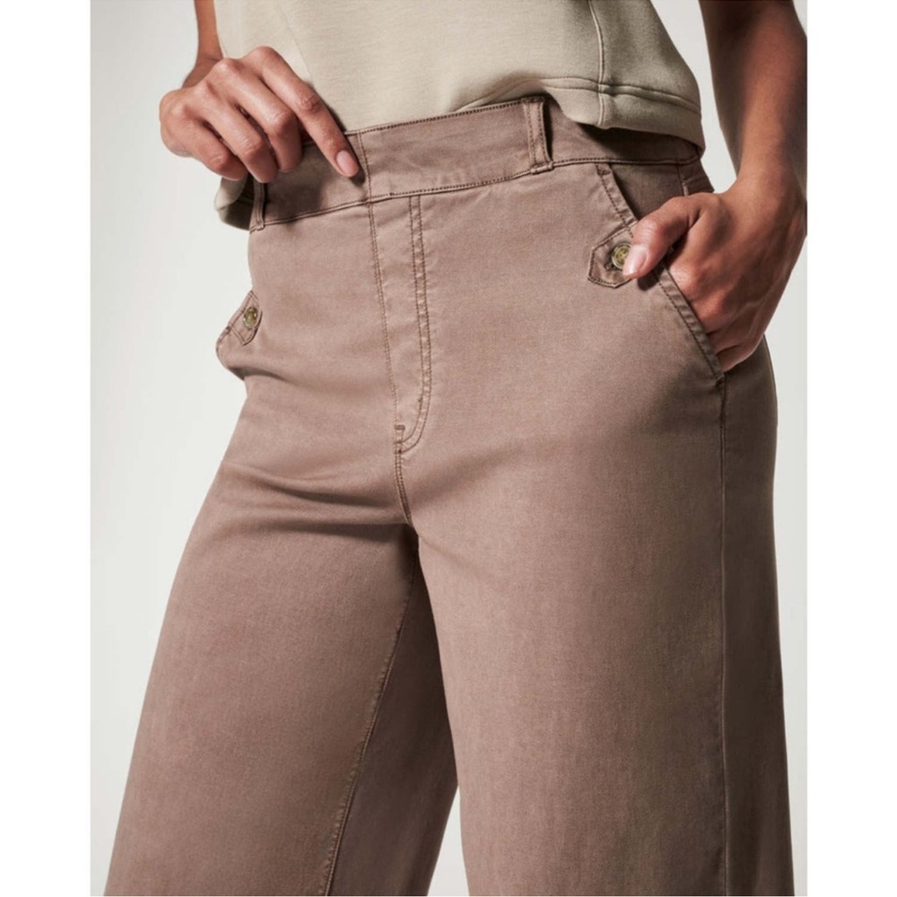 SPANX Stretch Twill Wide Leg Crop Pant Size XL - Picture 2 of 16